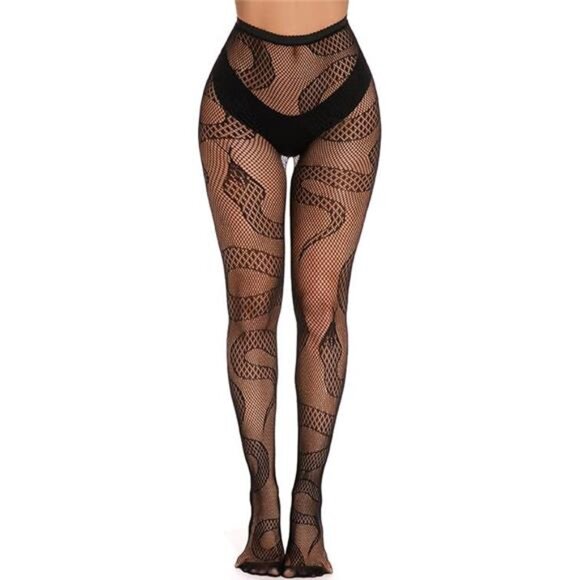 Fishnet tights,Fishnet Stockings Patterned Tights Thigh-High Black Socks Lace - Picture 1 of 12